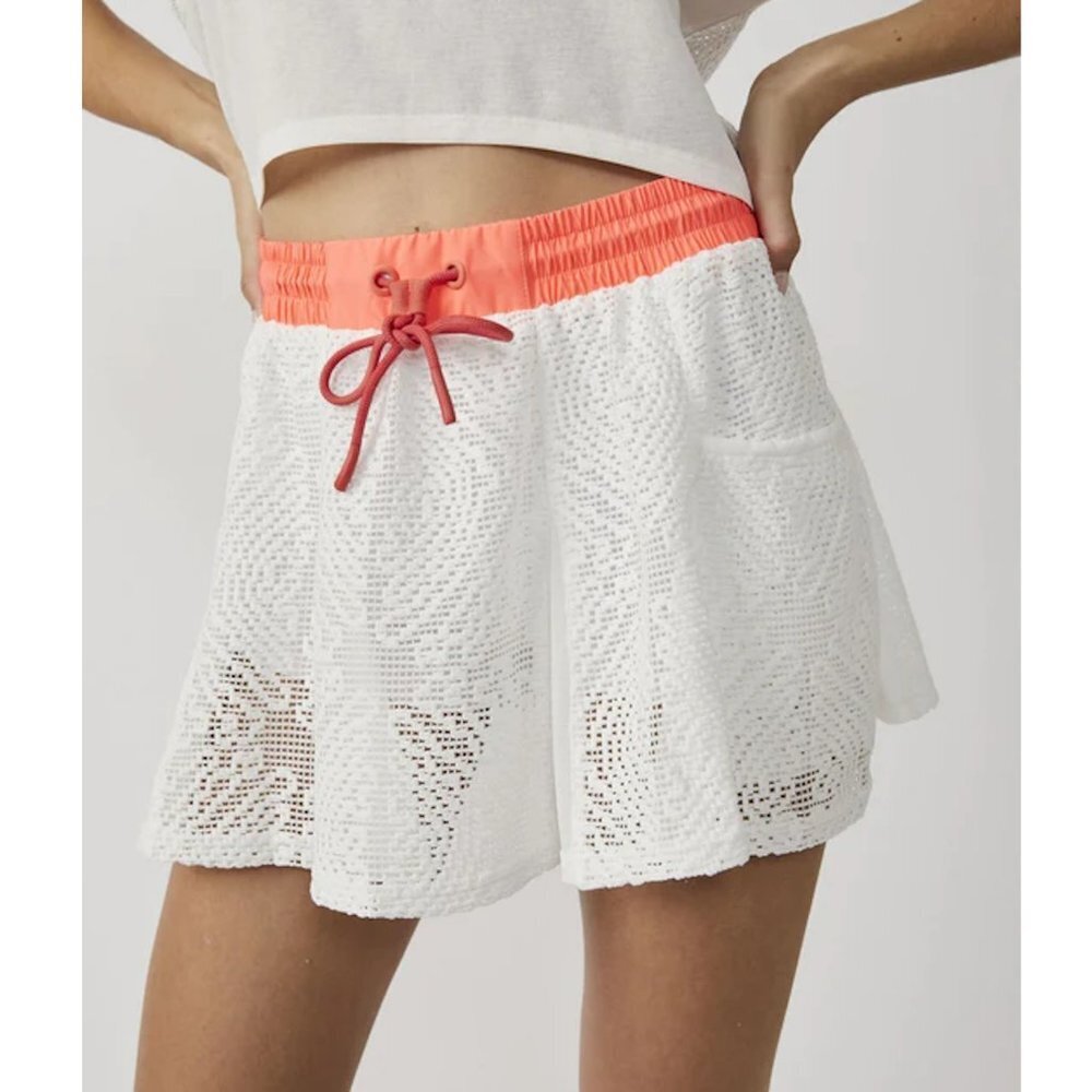 New Free People Good Sport White Coral Skort SIze L